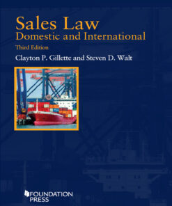 Gillette and Walt's Sales Law Domestic and International 3d (Concepts and Insights Series) ebook