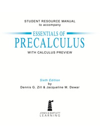 Student Resource Manual to Accompany Essentials of Precalculus with Calculus Previews ebook