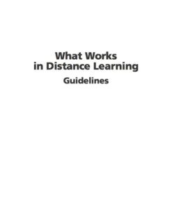 What Works in Distance Learning: Guidelines ebook