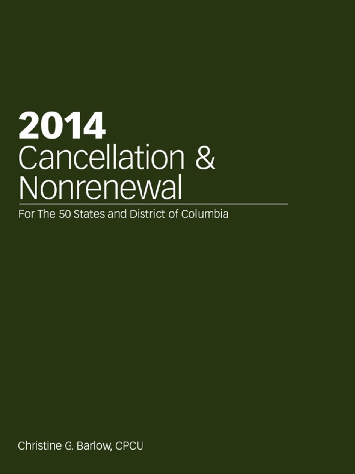 2014 Cancellation & Nonrenewal ebook