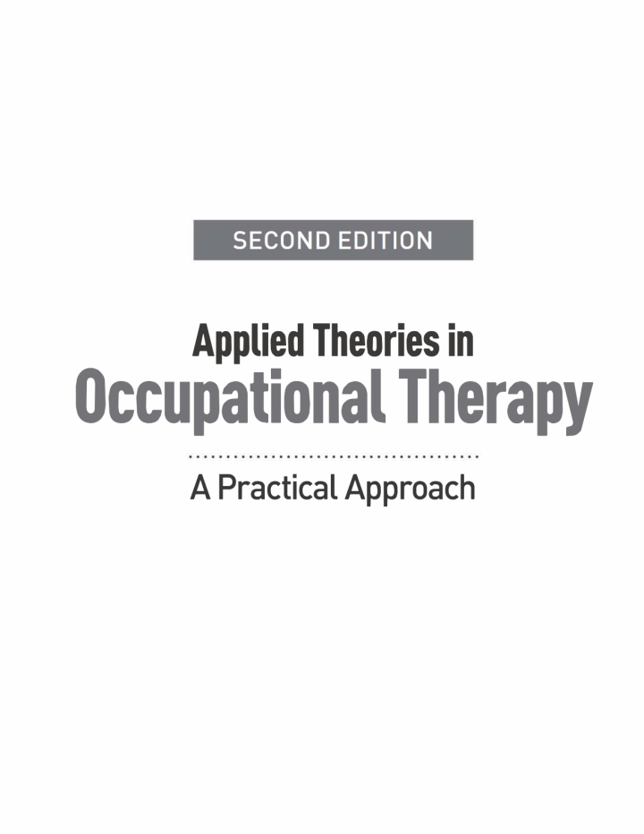 Applied Theories in Occupational Therapy: A Practical Approach ebook