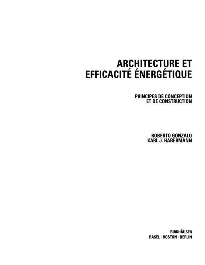 Architecture et efficacit? ?nerg?tique: Principes de conception et de construction ebook