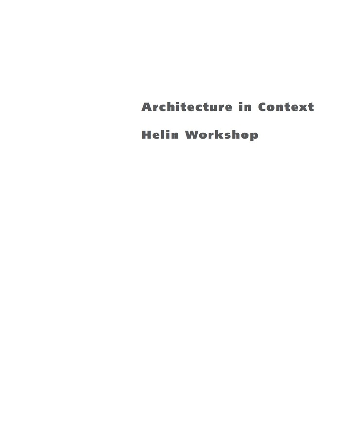 Architecture in Context: Helin Workshop ebook
