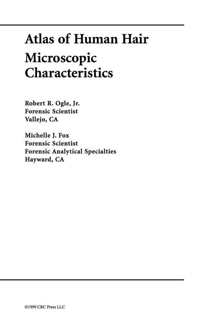 Atlas of Human Hair: Microscopic Characteristics ebook