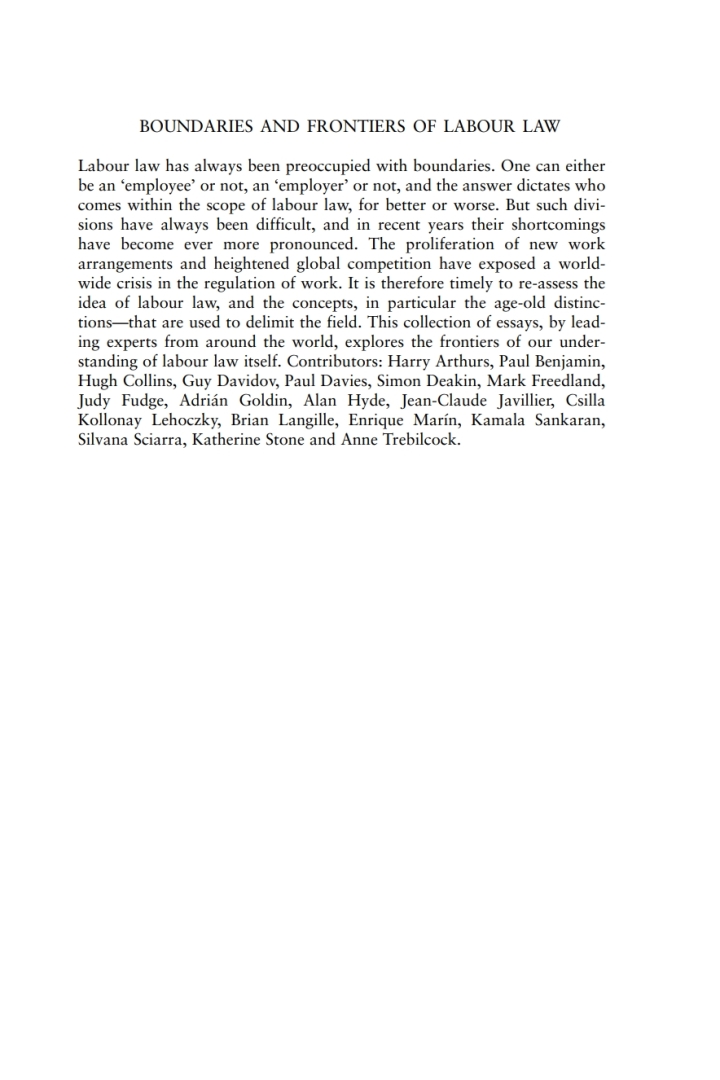 Boundaries and Frontiers of Labour Law: Goals and Means in the Regulation of Work ebook