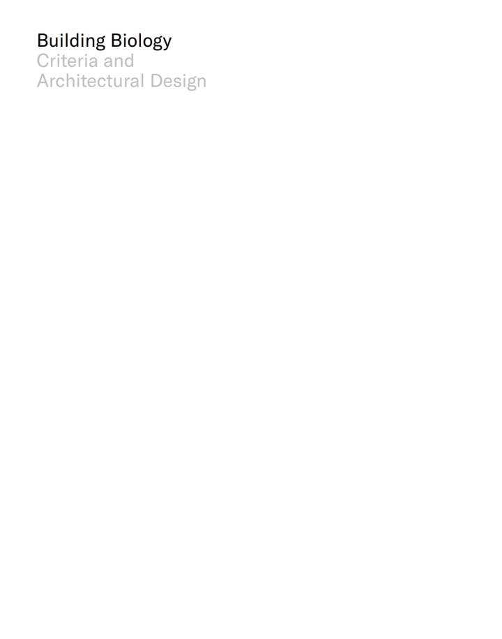 Building Biology: Criteria and Architectural Design ebook