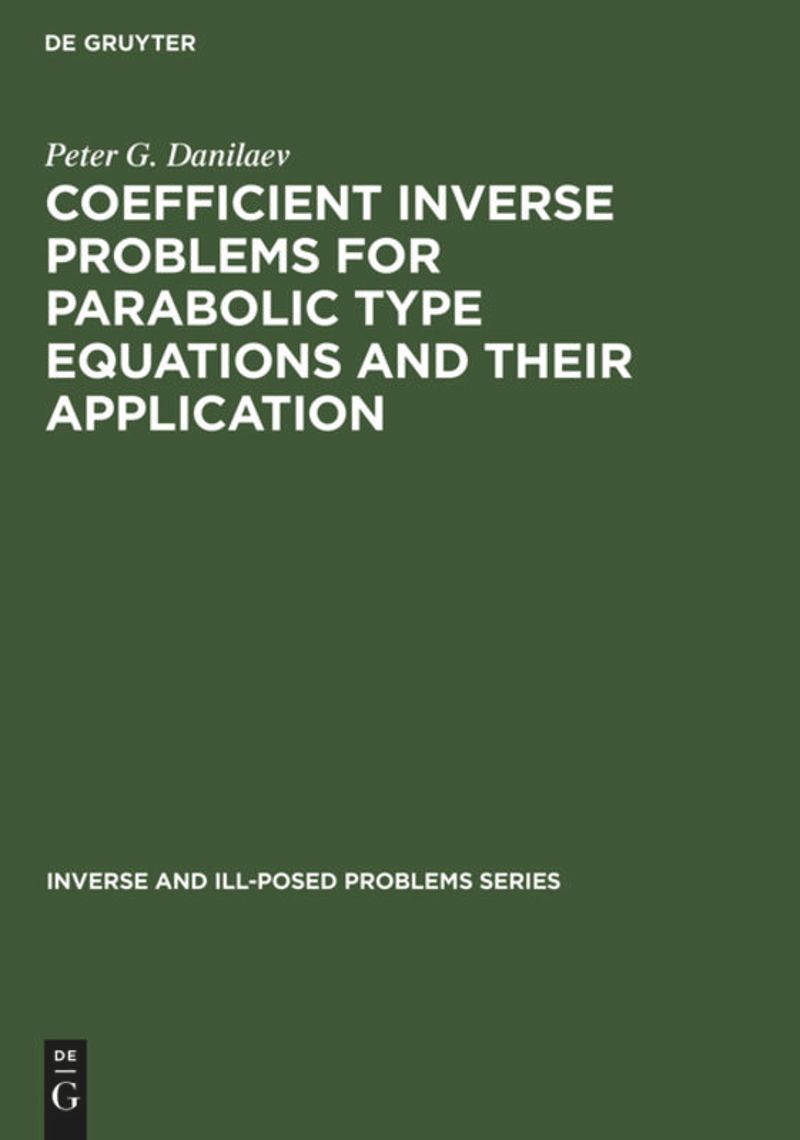 Coefficient Inverse Problems for Parabolic Type Equations and Their Application ebook