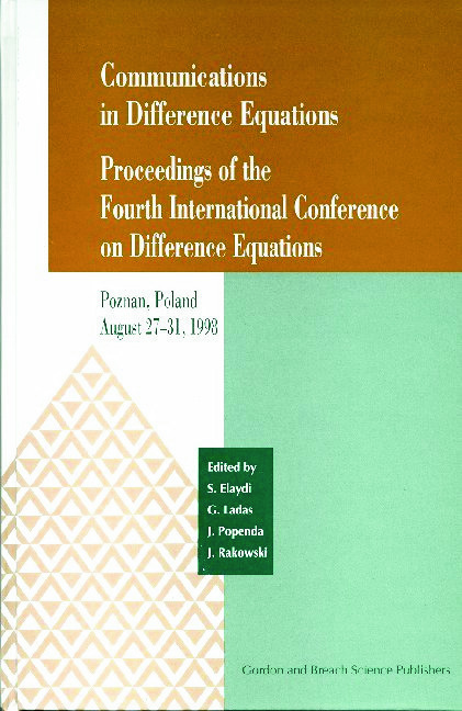 Communications in Difference Equations: Proceedings of the Fourth International Conference on Difference Equations ebook