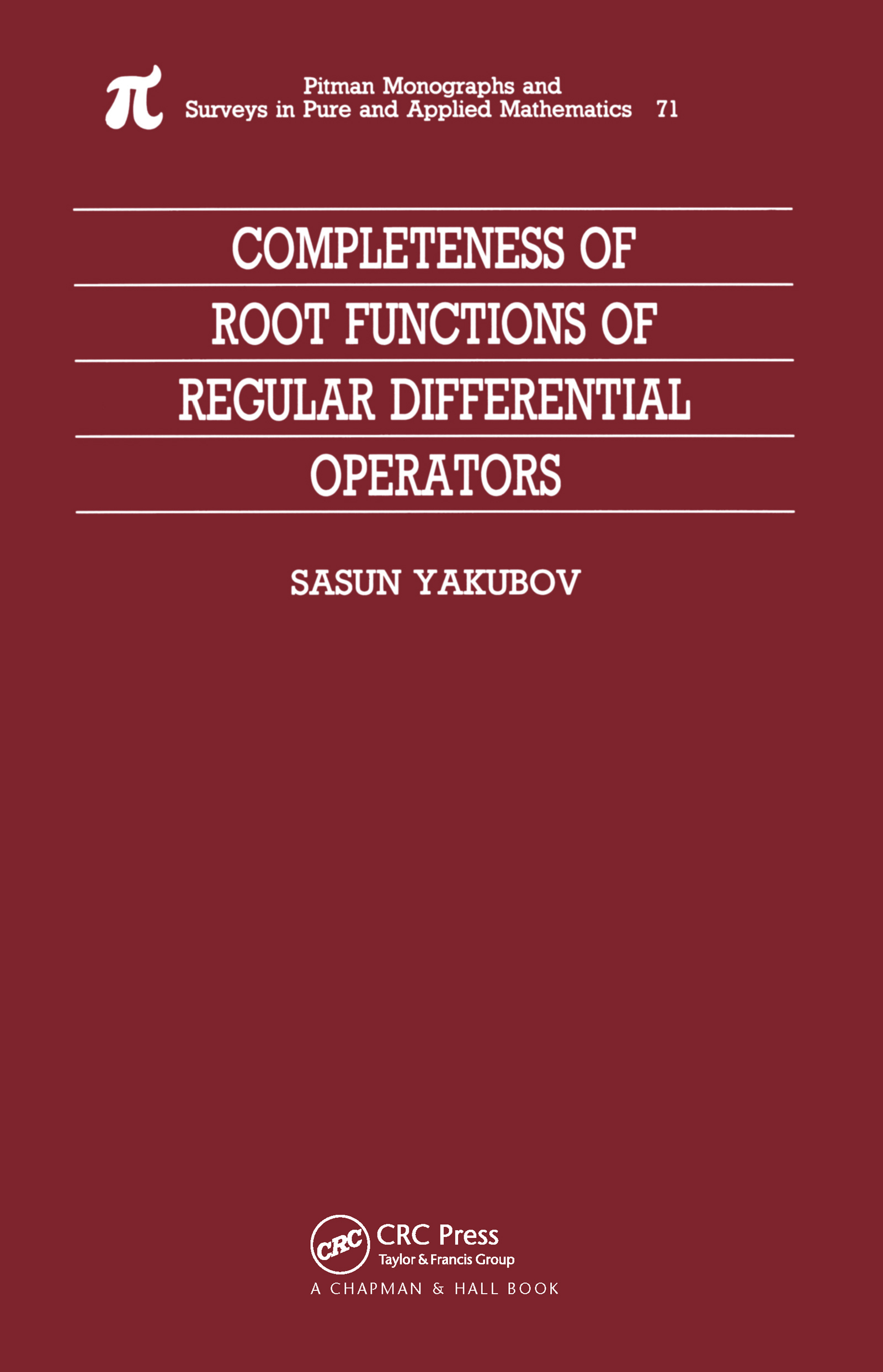 Completeness of Root Functions of Regular Differential Operators ebook