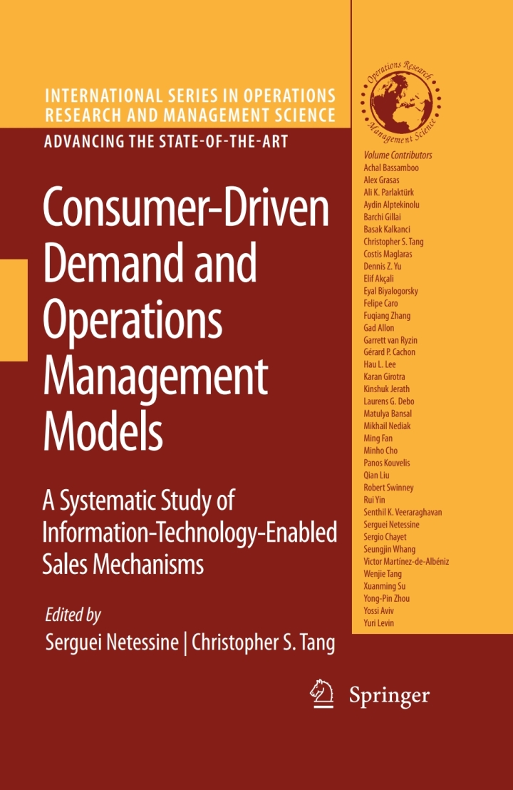 Consumer-Driven Demand and Operations Management Models: A Systematic Study of Information-Technology-Enabled Sales Mechanisms ebook