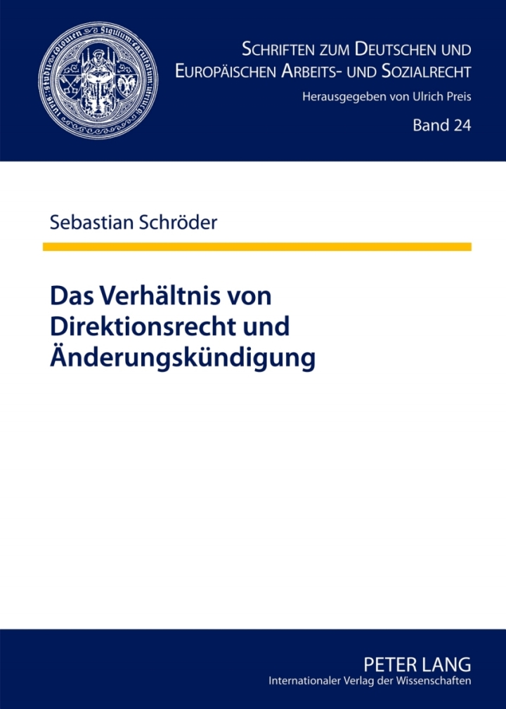 Das Verhaeltnis von Direktionsrecht und Aenderungskuendigung ebook