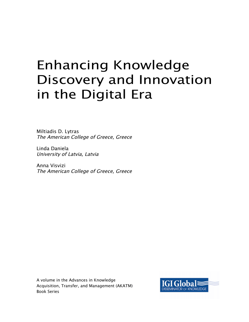 Enhancing Knowledge Discovery and Innovation in the Digital Era ebook