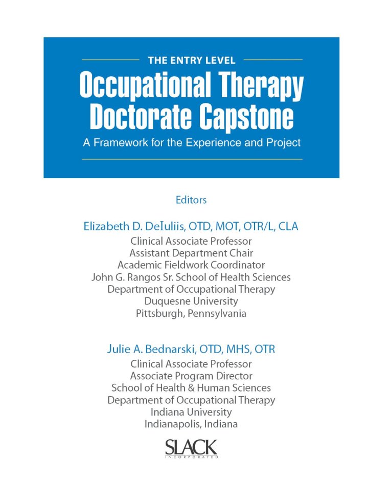 Entry-Level Occupational Therapy Capstone: A Framework for the Experience and Project ebook