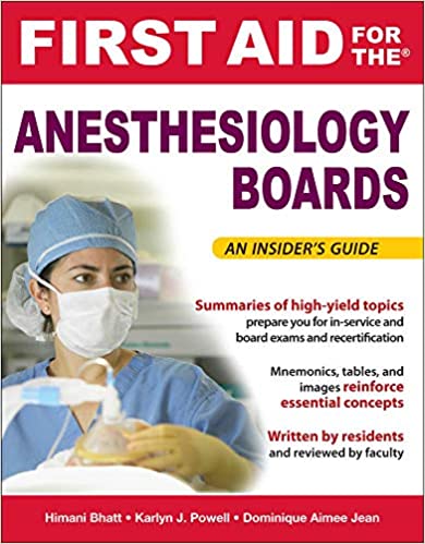 First Aid for the Anesthesiology Boards ebook