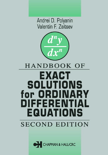Handbook of Exact Solutions for Ordinary Differential Equations ebook