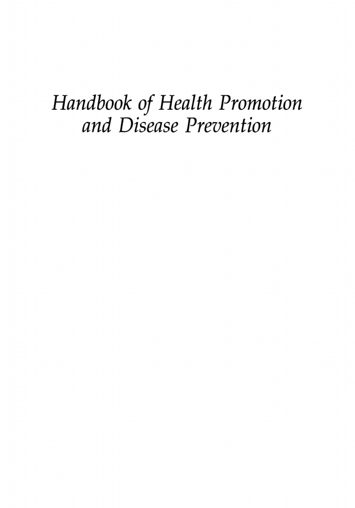 Handbook of Health Promotion and Disease Prevention ebook