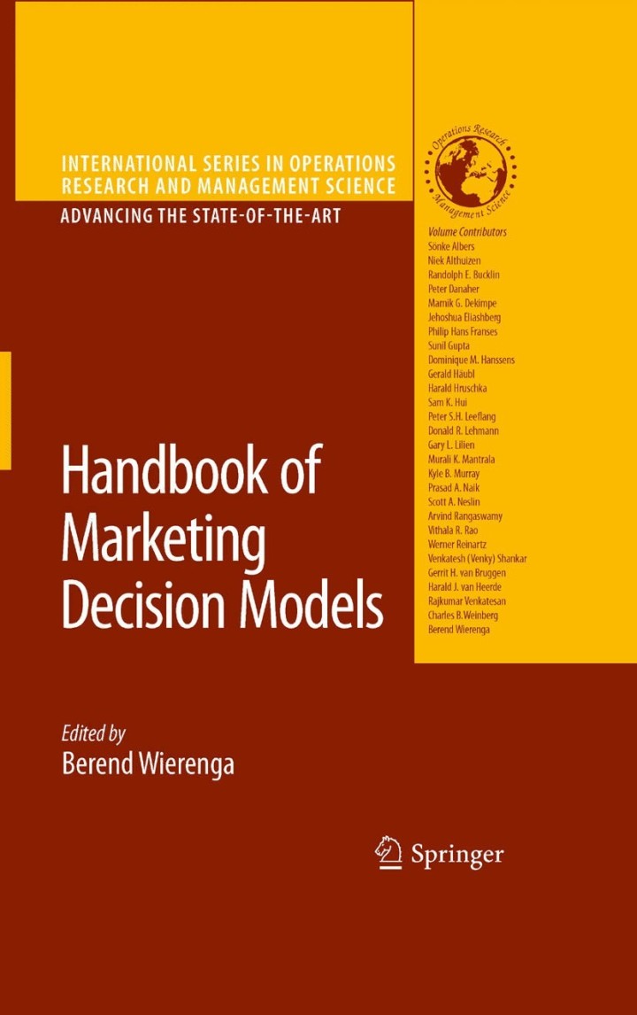 Handbook of Marketing Decision Models ebook