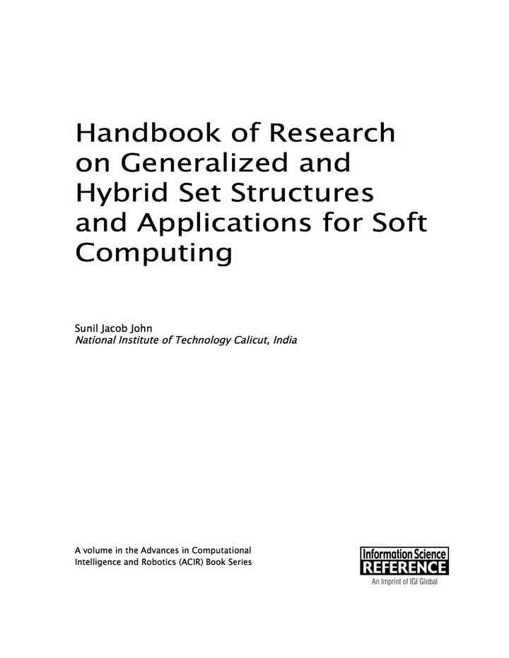 Handbook of Research on Generalized and Hybrid Set Structures and Applications for Soft Computing ebook