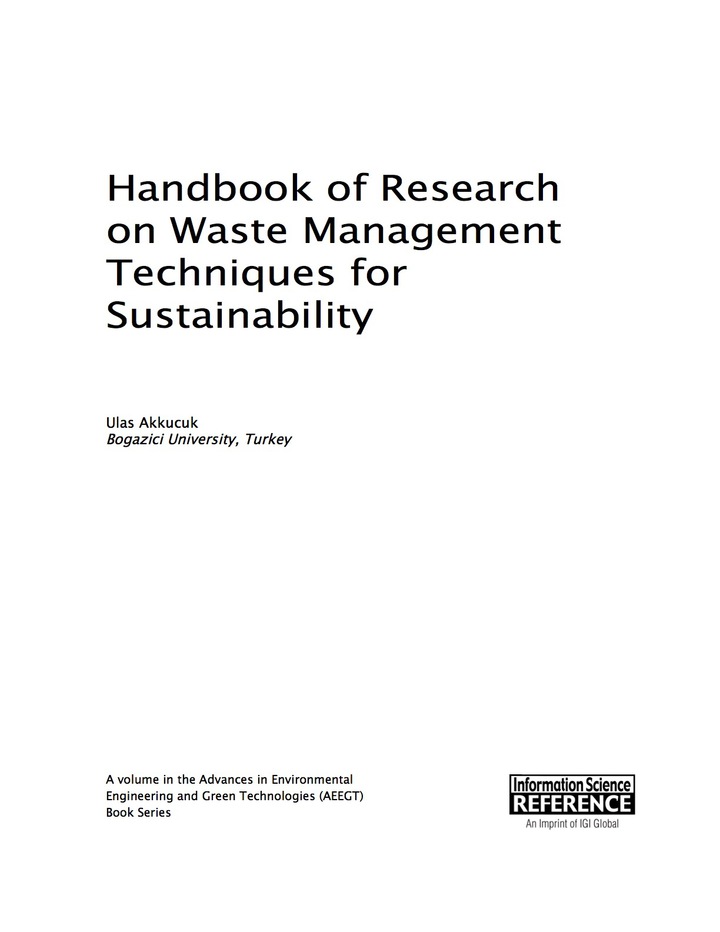 Handbook of Research on Waste Management Techniques for Sustainability ebook