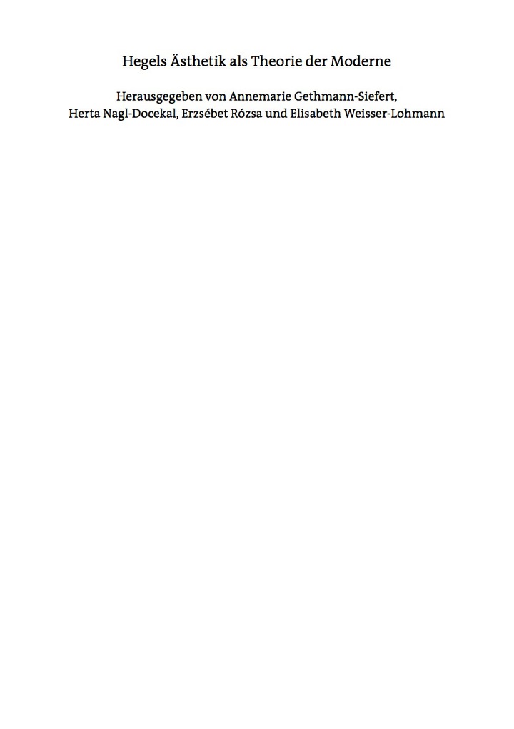 Hegels �sthetik als Theorie der Moderne ebook
