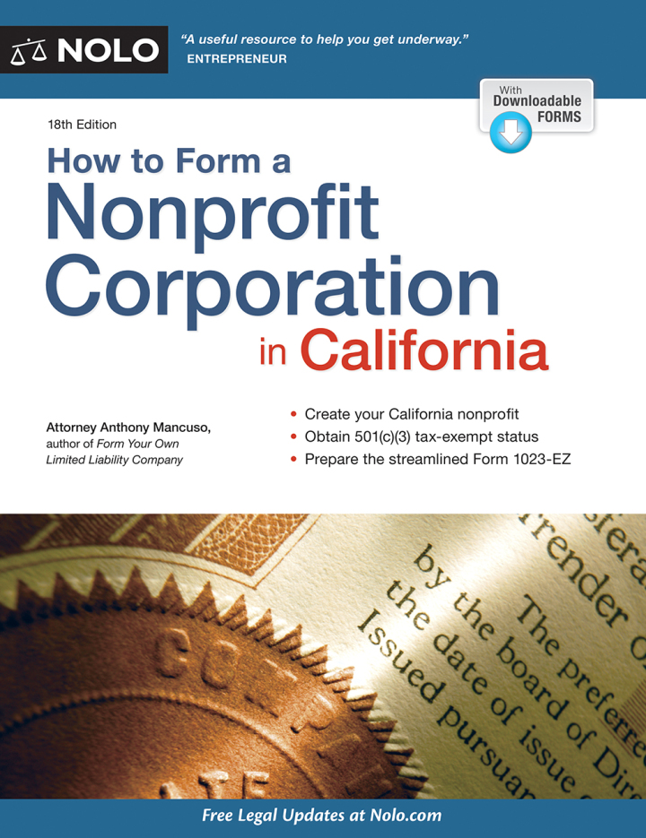 How to Form a Nonprofit Corporation in California ebook