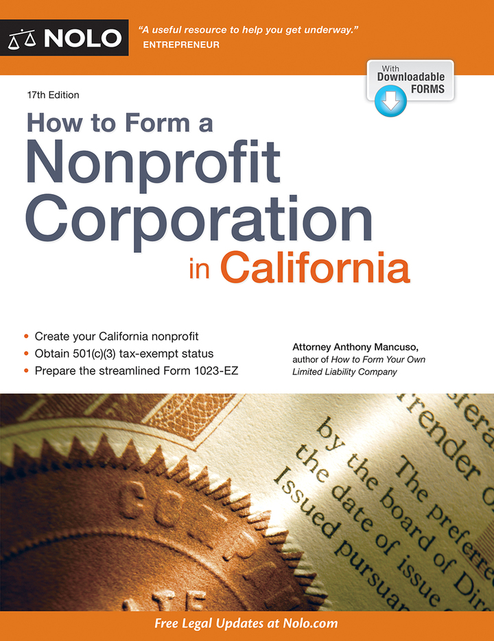 How to Form a Nonprofit Corporation in California ebook
