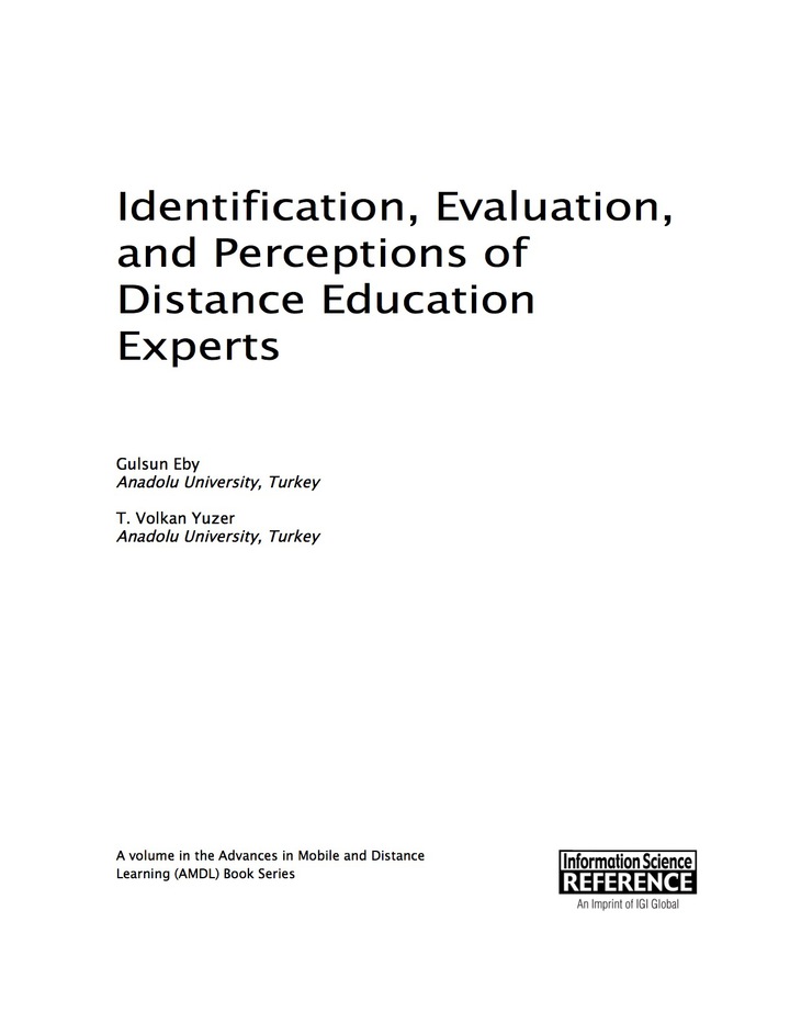 Identification, Evaluation, and Perceptions of Distance Education Experts ebook