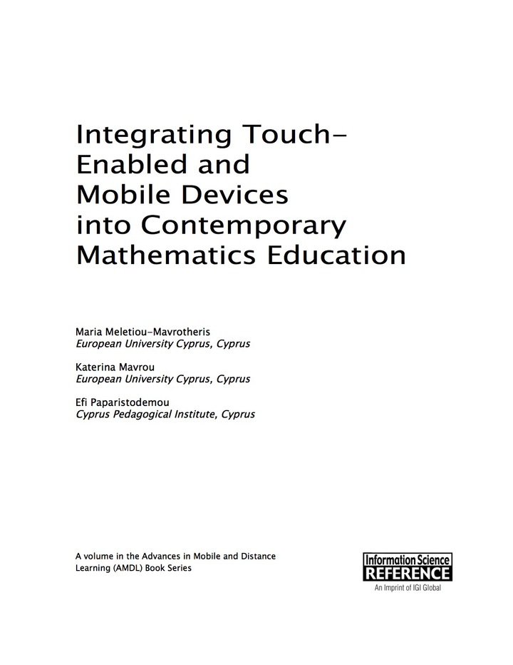 Integrating Touch-Enabled and Mobile Devices into Contemporary Mathematics Education ebook