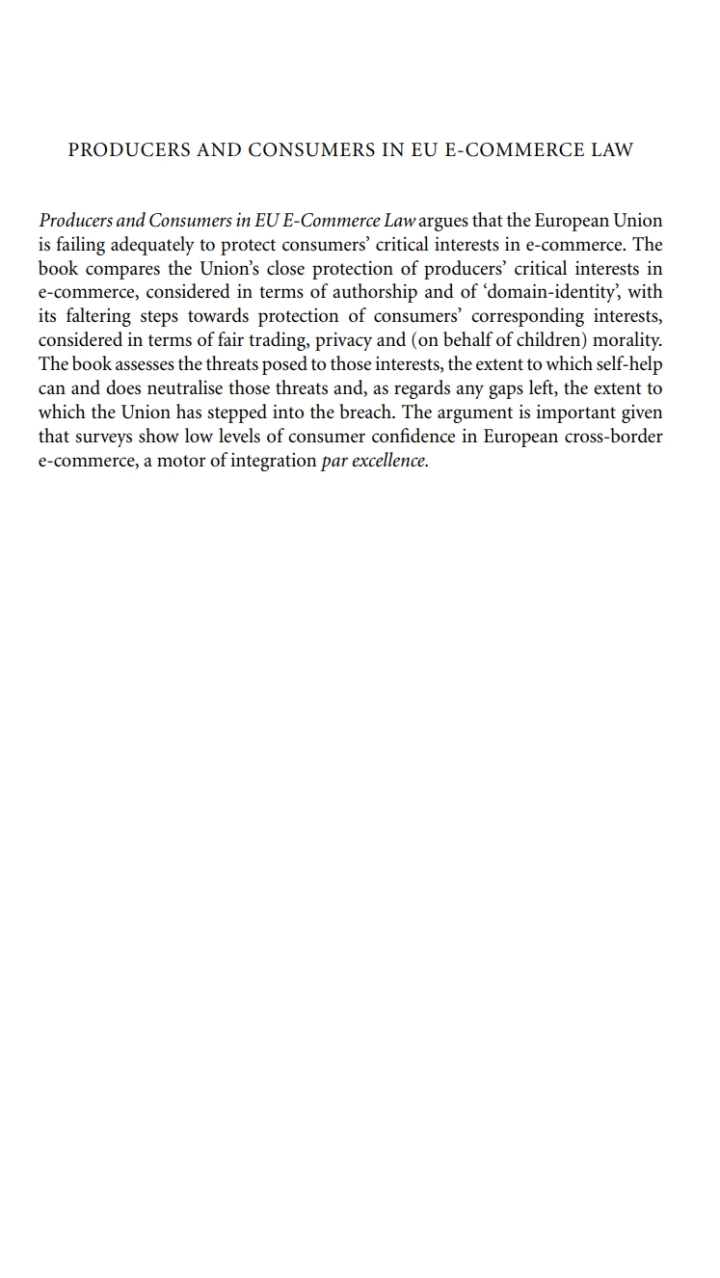 Internet and Electronic Commerce Law in the European Union ebook