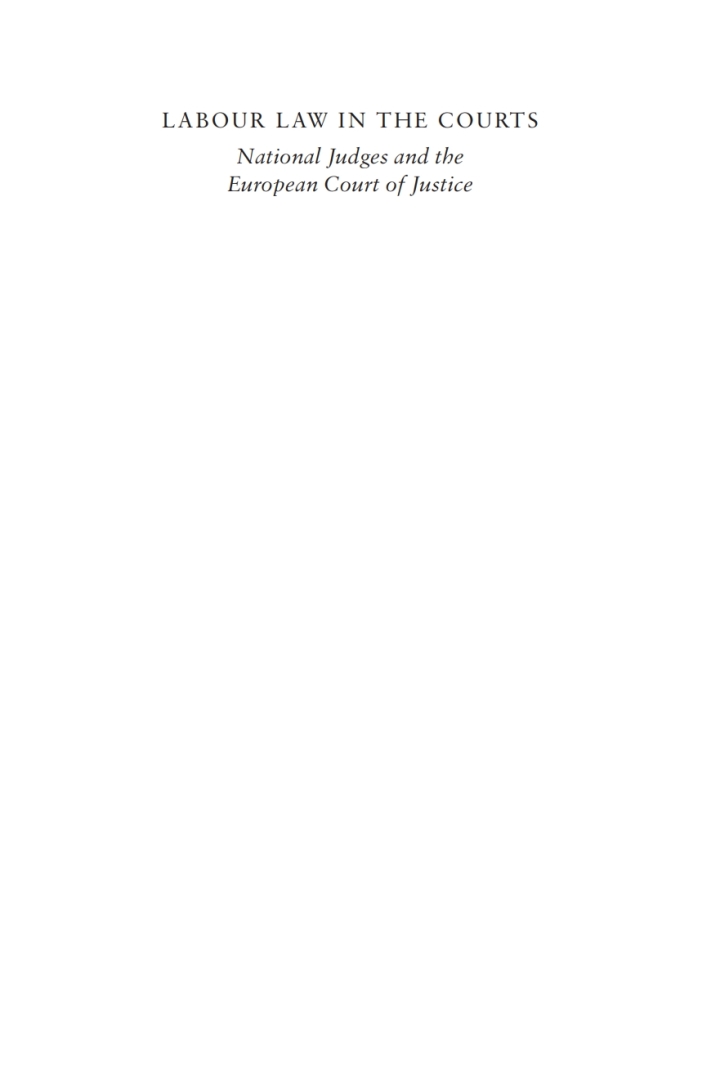 Labour Law in the Courts: National Judges and the ECJ ebook