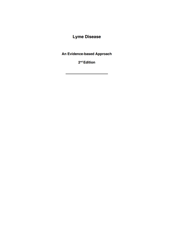 Lyme Disease: An Evidence-based Approach ebook