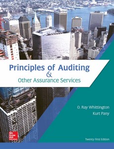Principles of Auditing & Other Assurance Services 21st Edition by Ray Whittington ebook