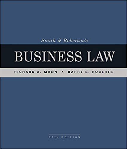 Smith and Roberson's Business Law 17th Edition by Richard A. Mann ebook
