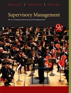 Supervisory Management 9th Edition by Donald C. Mosley ebook