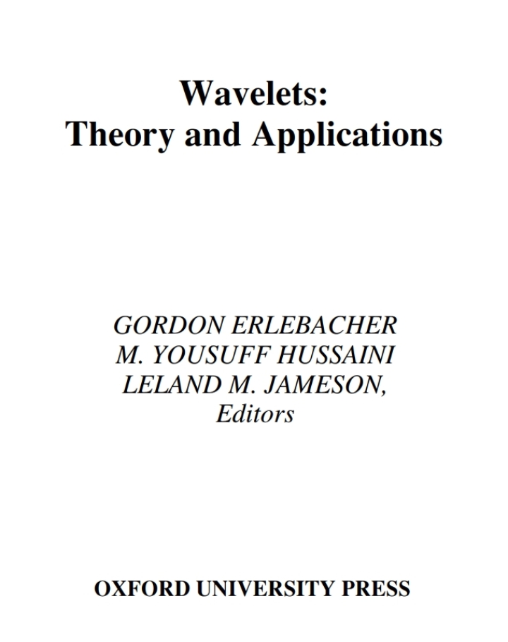Wavelets: Theory and Applications ebook