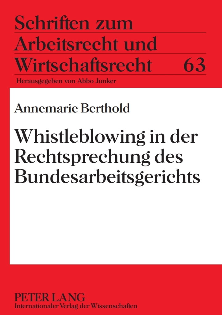 Whistleblowing in der Rechtsprechung des Bundesarbeitsgerichts ebook