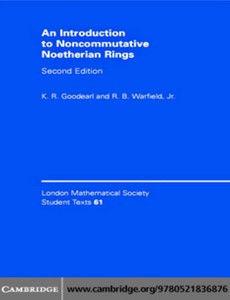 An Introduction to Noncommutative Noetherian Rings 2nd Edition by K. R. Goodearl ebook