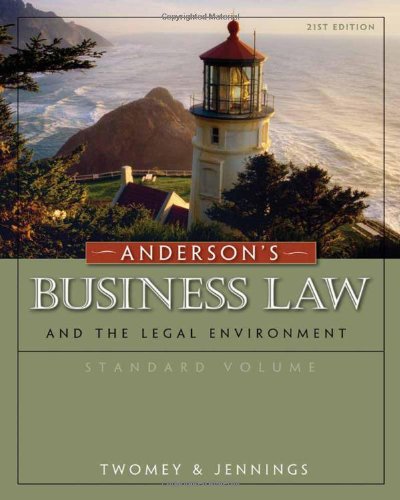 Anderson?s Business Law and the Legal Environment, Standard Volume, 21e ebook