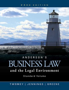 Anderson?s Business Law and the Legal Environment, Standard Volume 23rd Edition by David P. Twomey ebook