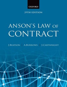 Anson?s Law of Contract 29th edition by Jack Beatson FBA ebook