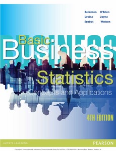 Basic Business Statistics Concepts and Applications 4th Austialian Edition By Berenson ebook