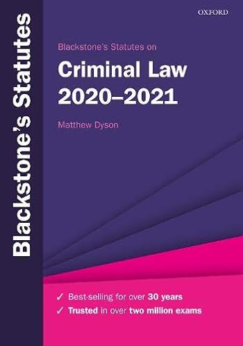 Blackstone's Statutes on Criminal Law 2020-2021 (Blackstone's Statute Series), 30th Edition ebook