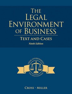 The Legal Environment of Business Text and Cases 9th Edition by Frank B. Cross ebook