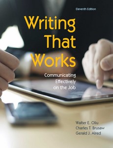Writing That Works Communicating Effectively on the Job 11th by Oliu ebook